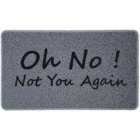 Nicoman Spaghetti Novelty UV Print Funny Door Mat Grey 75 x 45cm - Oh NO, Not You Again | Size: 44 cm x 70 cm