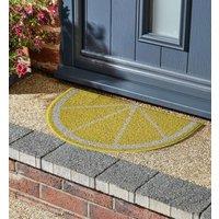 Nicoman Spaghetti Loofah Halfmoon Door Mat 70 x 44cm - Lemon in Yellow | Size: 44 cm x 70 cm