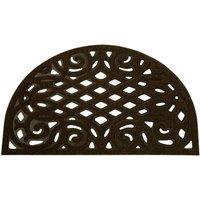 Nicoman Victorian Style Outdoor Half Moon Door Mat in Dark Brown | Size: 45 cm x 75 cm
