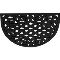 Nicoman Victorian Style Outdoor Half Moon Door Mat in Black | Size: 45 cm x 75 cm