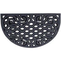 Nicoman Victorian Style Outdoor Half Moon Door Mat in Grey | Size: 45 cm x 75 cm