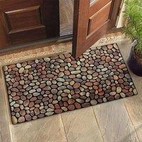 Nicoman Stone Pebble Design Indoor & Outdoor Mat in Brown | Size: 40 cm x 60 cm
