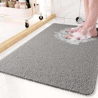 Nicoman Anti Slip PVC Loofah Shower Mat Anti Mould Washable Bath Mat - Rectangular 100x40 cm in Grey