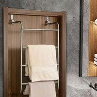 House of Home Over-Door Towel Rack 4-Tier Bathroom Silver Storage Hanger Rail Bath Hand Towels