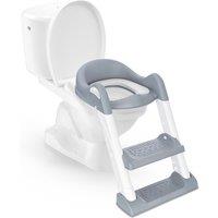 Hillington Toilet Trainer Padded Seat - White/Grey in Grey