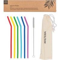 Wild & Stone Reusable Silicone Drinking Straws 6 Pack