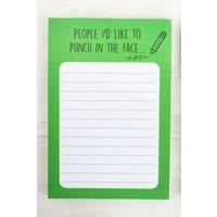 Diabolical Gifts People I'd Like To Punch Memo Pad