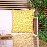 icon Indoor & Outdoor Geometric Pattern Waterproof Cushion Yellow | Size: 43 cm x 43 cm