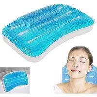 MANTRARAJ Cooling Gel Bath Tub Bathroom Spa Pillow Head Neck Rest Support Cushion in Blue