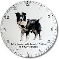 Animal Crackers Dog Breeds Wall Clock 'Time Spent With Border Collies Is Never Wasted'