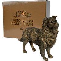 Animal Crackers Border Collie Dog Figurine, Leonardo Reflections Bronzed, Gift Boxed in Bronze