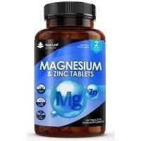 New leaf health Magnesium Supplements 516mg with Zinc - 120 Magnesium Tablets Supports Muscle Bone Health, Tiredness in Blue