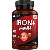New leaf health Iron Tablets Complex High Strength Complex + Vitamins C, B12 (6 Months Supply) in Red