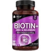 New leaf health Biotin Hair Growth Vitamins 12000 mcg - With Zinc & Selenium in Purple