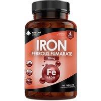New leaf health Gentle Iron Tablets 28mg - Ferrous Fumarate Iron Supplements 6 Month Supply in Orange