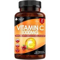 New leaf health New Leaf Vitamin C Tablets 1000mg +Rosehip Bioflavonoids 120 in Yellow