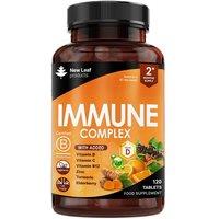 New leaf health Immune Complex with Vitamin C, D, B12, Zinc, Turmeric & Elderberry in Orange