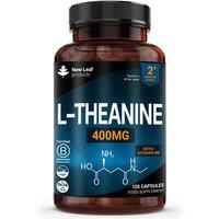 New leaf health L-Theanine Enriched with Vitamin B6 - 120 High Strength 400mg Capsules in Dark Blue