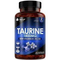 New leaf health Taurine Supplement - 1800mg Taurine Capsules + Vitamins B1, B12 & D3 - 120 Fill in Blue | Size: 100ml