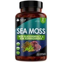 New leaf health Sea Moss Complex - Irish Sea Moss + Bladderwrack & KSM Ashwagandha 120 Capsules in Aqua