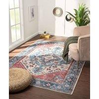THE RUGS Parisa Washable Persian Classic Rug - Soft Polyester Runner Design in Beige | Size: 60 cm x 180 cm