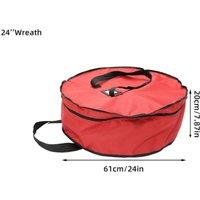 Outdoor Living Christmas Xmas Wreath Decoration Zip Up Sack Fabric Storage Bag in Red
