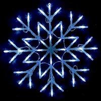 Almineez 50 LED Snowflake Silhouette Christmas Window Flashing Light Decoration in White
