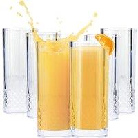 Almineez Set of 6 Hi Ball Plastic Acrylic Drink Tumblers Crystal Effect Glass Cups in Clear | Size: 6 Pack
