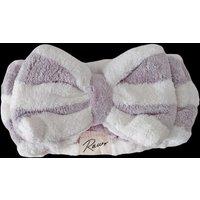 Rawr Beauty Bow Makeup Headband - Purple Stripe in Lilac