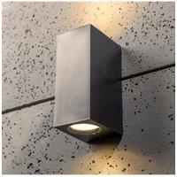 CGC Lighting 'Eileen' Black Up & Down Outdoor Rectangle Double Spotlight Wall Light