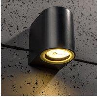 CGC Lighting 'Eileen' Black Outdoor Curved Wall Mounted Single Spotlight Wall Light