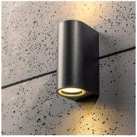 CGC Lighting 'Eileen' Black Outdoor Curved Double Spotlight Wall Light