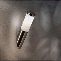 CGC Lighting 'Coze' Stainless Steel Angled Solar Wall Lamp 4000K Natural White LED Light IP44 in Silver
