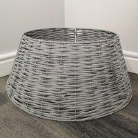 Samuel Alexander 40/58cm KD Willow Christmas Tree Skirt Wicker Rattan- Medium Light Grey