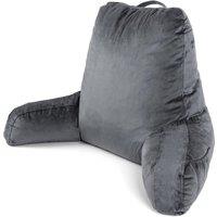 Dreamcatcher Large Grey Reading Pillow, Shredded Memory Foam Cuddle Cuddle Cushion Backrest, Arm Support, Washable Velvet Cover