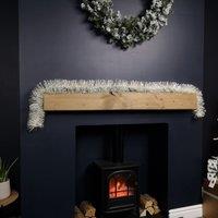 Samuel Alexander 200cm x 12cm Fine Cut Iridescent White Tinsel Garland Christmas Tree Decoration in Silver | Size: 200 cm x 12 cm