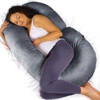Aamira Dark Grey Pregnancy Maternity Pillow, 140x65x20cm C Shaped Memory Foam | Size: 140 x 65 x 20 cm