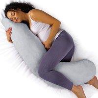 Aamira Light Grey Pregnancy Maternity Pillow, 145x25x25cm L Shape Memory Foam | Size: 145 x 25 x 25 cm