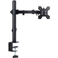 Futura Single Monitor Desk Mount Arm for 13 to 32 Inch Screens - Monitor Desk Mount with Clamp 90 Tilt, 360 Rotation & 180 Swivel in Black