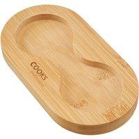 Cooks Professional Bamboo Salt & Pepper Mill Tray Bamboo Wood Holder in Brown