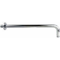 Nes Home Wall Fixed Brass Mounted Bathroom 380mm Round Chrome Shower Arm For Shower Head in Silver