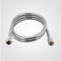 Nes Home 1.5m Flexible Double Lock Stainless Steel Shower Hose Chrome in Metallic Silver