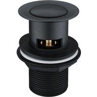Nes Home Matt Black Basin Waste Click Clack Pop up Slotted Waste for Bathroom Sink