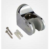 Nes Home Adjustable Shower Handset Hose Universal Fixed Wall Bracket Holder Chrome in Metallic Silver