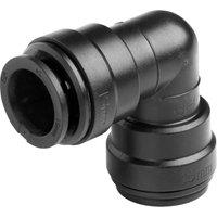 John Guest 12mm Equal Elbow Push Fit Pipe Water Fitting Connector, Pack of 2 in Black