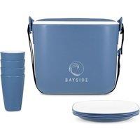 Bayside Blue Pool 5 Litre Cool Box Set with Plates & Tumblers