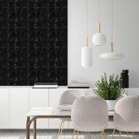 Novecrafto 3D Diamond Design Wall Panels Interior Cladding Panels 50cm x 50cm (6 Sheets) in Black | Size: 50 cm x 50 cm