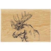 Selbrae House Oak Serving Board - 30cm - Moose in Light Brown