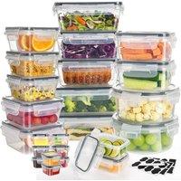 Alivio 24Pc Food Storage Containers Meal Prep Containers with Leakproof Lid in Clear