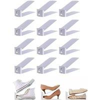 Hygrad Built to Survive 12 Adjustable Shoe Slots Organiser Shoe Stacking Shoe Racks in White